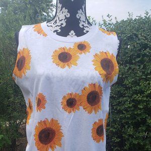 Sunflowers women's blouse with fringes L